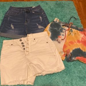 All 3 shorts for $30 or I can sell separately. Each pair for 15. Tie-dye for 12
